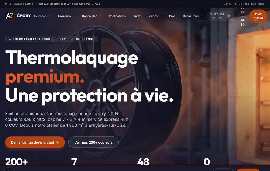 Capture du site AZ Époxy