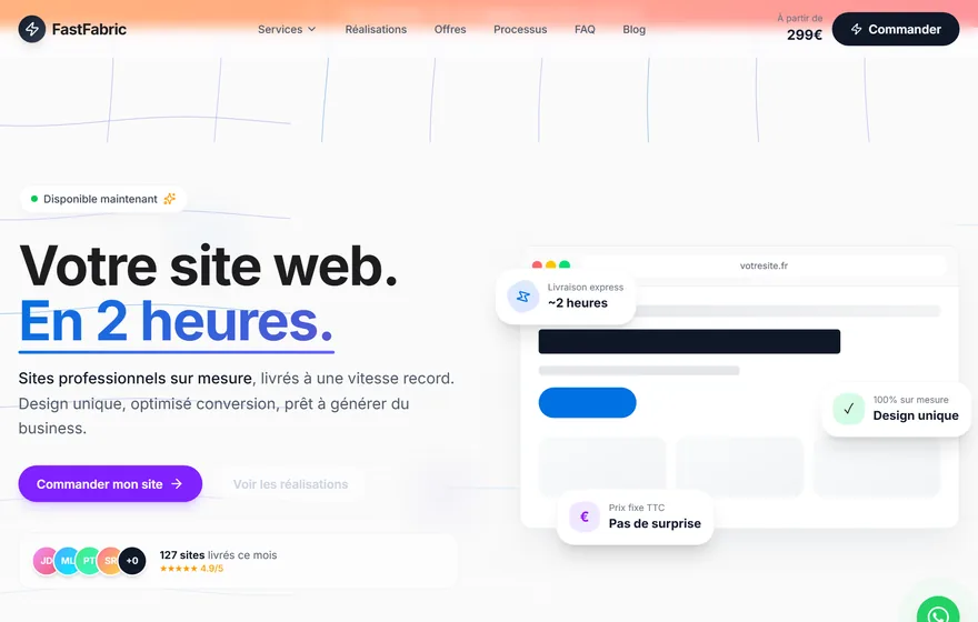 Capture du site FastFabric